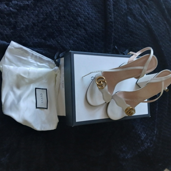 Mystic White Gucci Marmont Sandal/Shoes - Picture 4 of 4